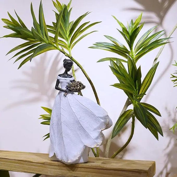 Guichifun Fairy Statue Collection Home Decoration - White Leaf Angel Girls Resin Home Decor for Outside or Inside Rustic Garden Outdoor Yard Decorations Figurines Gift 7.5 x 4.5 x 11.5 Inch, photo 2 of 8
