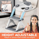 SKYROKU Potty Training Seat for Toddlers – 2-in-1 Adjustable Potty Ladder with Step Stool, Anti-Slip Cushion, Splash Guard & Extra-Wide Pedals, Supports 200+ lbs, Ideal for Boys & Girls by TinyTreasures Baby Boutique