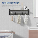 Tatub 29" Rustic Coat Rack Wall Mount with Shelf, Entryway Wall Hooks with Shelf, Coat Hangers for Bathroom, Living Room, Bedroom, Dark Grey by CozyNest Decor
