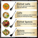 Pleafind 4-Pcs Silicone Cooking Utensils Set, Wok Utensils Set Include Wok Ladle, Slotted Spoon, Solid Spatula and Slotted Spatula, Silicone and Stainless Steel Kitchen Utensils, Dishwasher Safe by CozyNest Decor