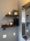 joelsantiques - 18 Inch Wooden Floating Shelves for Wall - 18x6x2 in - Made of Natural Wood - Short Heavy Duty Rustic Wall Shelves for Bedroom - Perfect for Bathroom, Kitchen - Medium Brown by CozyNest Decor