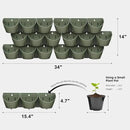 Worth Garden Upgraded 6 Sets (18 Pockets) Self Watering Stackable Vertical Planters - Wall Mounted Plastic Plant Grow Pots for Strawberries Flowers Herbs - Indoor Outdoor Green Wall Decoration (Green) by CozyNest Decor