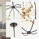 23.6" Black Gold 12-Light Globe Sputnik Chandelier Modern Adjustable Hanging Ceiling Glass Tube Pendant Light Fixture for Entryway Foyer Staircase Dining Living Room Hallway by CozyNest Decor