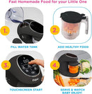 EVLA'S Baby Food Maker, Steamer, Blender, Baby Food Processor for Healthy Homemade Baby Food in Minutes, Touch Screen with 6 Reusable Food Pouches, Baby Registry Essential, Dark Grey by TinyTreasures Baby Boutique