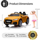 Kids Electric Car, Licensed Audi 6V Kids Ride on Toy Car for Toddlers with Remote - Yellow by TinyTreasures Baby Boutique