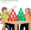 yeesport Sport Stacking Cups, 24pcs Sports Stacking Cups Sport Training Game for Challenge Competition Travel Party Gift for Kids and Adults (Red+Green) by TinyTreasures Baby Boutique