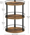 3-Tier Lazy Susan Organizer, Rotating Spice Rack, Spinning Organizer, Industrial Turntable Spice Rack Organizer for Cabinet, Kitchen Countertop, Pantry, Rustic Brown and Black SR23BR by CozyNest Decor