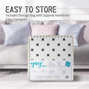 Yay Mats Stylish Extra Large Baby Play Mat. Soft, Thick, Non-Toxic Foam Covers 6 ft x 4 ft. Expandable Tiles with Edges Infants and Kids Playmat Tummy Time Mat (Brooklyn Cross White) by TinyTreasures Baby Boutique