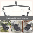 Highwild Hammock Chair Hanging Rope Swing - Max 500 Lbs - 2 Cushions Included - Steel Spreader Bar with Anti-Slip Rings - for Any Indoor or Outdoor Spaces (Grey) by GreenHaven Gardens