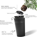 KOL 28'' Tall Galvanized Steel Planter Pot - Flower Pot with Water Level Indicator for Plants - 2-Pack Self Watering Planters - Round Black Powder Metal Planter Box - Indoor Outdoor Grande Plant by CozyNest Decor