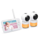 VTech VM5463-2 Baby Monitor 5" Screen with 2 Cameras, Pan-Tilt- Zoom, Night Light, Glow On The Ceiling Projector, Two-Way Talk, Secure Transmission No WiFi by TinyTreasures Baby Boutique