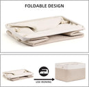 Bidtakay Large Fabric Baskets with Handles [3-Pack] Collapsible Storage Basket for Shelves 15 X 11 X 9.5 inches Canvas Bins for Closet Organization (White&Beige) by TinyTreasures Baby Boutique