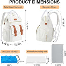 PIIOSER Diaper Bag Backpack with Ice Pack, Large Capacity & Waterproof Convertible Diaper Bag Tote for Moms Dads, Insulated Baby Tote Bag with Changing Pad, Stroller Straps & Pacifier Case, Cream by TinyTreasures Baby Boutique