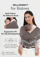 Konny Baby Carrier Flex SoftBreeze with Head Support - Adjustable, Easy to Wear Baby Wrap Sling, Perfect for Newborn Babies Essentials up to 44 lbs (M-4XL) - Beige by TinyTreasures Baby Boutique