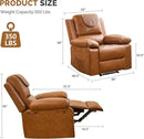 Recliner Chair with Electric Massage Adjustable Footrest & Heat, Manual Leather Recline for Adults Living Room Remote Control (Chestnut Brown) by CozyNest Decor