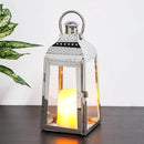 TRIROCKS Stainless Steel Candle Lanterns 12''H Decorative Candle Holders with Tempered Glass for Indoor Outdoor Porch Garden Parities and Wedding(Silver) by CozyNest Decor