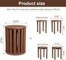 Stackable Stools Set of 4,4-in-1 Wood Stool,Round Wooden Stools with Anti-Slip Foot Pads for Kitchen,Bedroom,Living Room,Bar,No Assembly Required Durable and Space-Saving Design,18 inch (Walnut) by CozyNest Decor