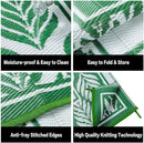 8x10 Patio Waterproof Outdoor Rug Outrside Camping Carpet RV Area Rug Reversible Green Rugs for Deck Entryance Porch Picnic Balcony Beach by GreenHaven Gardens