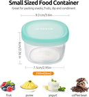 U-Taste 6oz Small Snack Containers: Food Grade Liquid-Silicone Ice cream Storage with Airtight Lid, Freezer Safe with Clear 200ml Measurements, Reusable for Prepping Fruit, Puree, Nuts (Aqua Sky) by TinyTreasures Baby Boutique