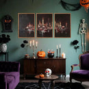 Aurlan Gothic Bloody Skull and Candles Framed Wall Art(16"x24"), 3PCS Horror Dark Academia Halloween Skeleton Canvas Artwork, Modern Goth Spooky Creepy Ghost Decor for Home Office Bedroom by CozyNest Decor