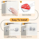 2 Pack Cabinet Locks/Refrigerator Locks Baby Proofing - Child Proof Locks for Drawer, Refrigerator, Fridge, Toilet Seat-No Screws or Tools Required (2 Pack-Grey Locks) by TinyTreasures Baby Boutique