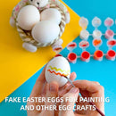 CALPALMY 24 Pieces Hyper-Realistic White Wooden Eggs - 2 Dozen Fake Easter Eggs for Painting, Decorating, Crafting, Pretend Play, Simulation Toys, Fake Food, Nest Box Training by TinyTreasures Baby Boutique