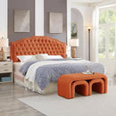 24KF Upholstered Button Tufted King Size Headboard with Nailhead Trim, Elegant Boucle Fabric California King headboard, 6031-K-Boucle-Orange by CozyNest Decor