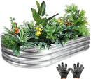 Galvanized Raised Garden Bed, 4x2x1 FT Thickening Raised Beds for Gardening, Oval Larger Space Planter Box for Outdoor for Herbs, Vegetables, Fruits by GreenHaven Gardens