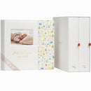Keepsake Baby Memory Book with Keepsake Box Girl Boy - Timeless Leather-Bound Baby Milestone Book | Baby Book Keepsake and Baby Photo Memory Box to Record Baby Shower to Age 5 - Beautiful Gift by TinyTreasures Baby Boutique