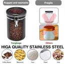Yangbaga Ground Coffee Storage Container with Shelf, 2×63OZ 304 Stainless Steel Coffee and Sugar Container,Airtight Coffee Canisters with Scoop, Food Storage Jars for Kitchen,Nuts,Tea,Sugar by CozyNest Decor