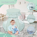 Baby Ball Pit for Toddler with 50 Balls, Kids Pop Up Play Tent for Girls, Princess Toys Gifts for Children Indoor & Outdoor Playhouse (Celadon: Gray/White/Babyblue, 109x90cm/50 Balls) by TinyTreasures Baby Boutique