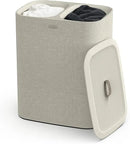 Joseph Joseph Tota 90 liter/23.8 gallon Laundry Hamper Separation Basket with lid, 2 Removable Washing Bags with Handles - Ecru by CozyNest Decor