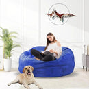 Bean Bag Chair for Adults 3FT,Soft Removable Cover for Teens/Girls Bedroom,Fluffy Giant Round Floor Beanbag Lounger Chairs (No Filler,Sapphire) by CozyNest Decor
