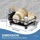 GAXmi Dish Drying Rack Over The Sink Drainer with Drainboard Utensil Holder, 1-Tier Black by CozyNest Decor