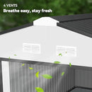 Outsunny 11' x 13' Outdoor Storage Shed, Garden Tool Metal Shed with Foundation Kit, Double Lockable Door, Air Vents and Sloping Roof, for Backyard, Patio, Lawn, White by GreenHaven Gardens
