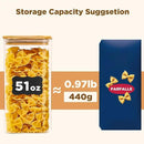 Glass Food Storage Jars Square 51oz, 3 Pack Glass Jars With Bamboo Lids, Kitchen Storage Containers For Spice, Candy, Cookie, Storage For Pantry Organizers by CozyNest Decor