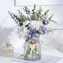Fake Flowers Artificial Blue Flowers with Vase, Table Centerpieces for Dining Room, Silk Flower Arrangements for Home, Living Room Bathroom Plant Decor, Centerpiece Table Decorations by GreenHaven Gardens