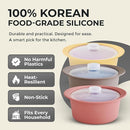 27oz Platinum Silicone Microwave Steamer Pot with Handle & Lid - Korea 100% Food-Grade Steamer Bowl, Heat-Resistant Cooker with Steam Holes, Easy Clean, Dishwasher Safe, Taupe Brown by TinyTreasures Baby Boutique