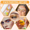 42 Color Face Painting Kit for Kids-Non Toxic Water Activated Face Paint Palette with 16 Crayons,6 Reusable & 63 Sticky Stencils,Brushes,Gems.Ideal Choice for Carnival,Halloween,Parties,Makeup etc. by TinyTreasures Baby Boutique