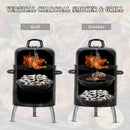 Sophia & William 17" Vertical Charcoal Smoker Grills with Two-Tier Grates, Heavy-Duty Integral Chamber and Tunnel Ventilation System for BBQ, Patio, Outdoor Camping(Black) by GreenHaven Gardens