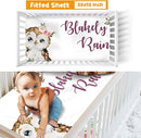 Custom Crib Bedding Set - Owl Design Personalized Name Baby Nursery Bed 3 Pcs Set - Chic Soft Blanket with Dotted Backing, Sheet, Pillowcase for Newborn Girls Boys Gifts Color22 by TinyTreasures Baby Boutique