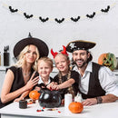 2 Packs Halloween Decorations Garland, Felt Bats Halloween Decor Banner with Wood Beads for Fireplace Mantel Fireplace Home Indoor by CozyNest Decor