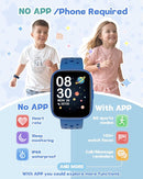 Kids Watch for Boys 5-12, Kids Smart Watch Fitness Tracker Pedometer, No Phone Needed, Puzzle Games with Parental Control, IP68 Waterproof, Heart Rate, Sleep Monitor, Step Counter, 80 Sports by TinyTreasures Baby Boutique