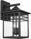 Outdoor Light Fixture Wall Mount, Black Exterior Light Fixture Wall Sconces with Seeded Glass for Front Porch, Large Waterproof Outdoor Square Wall Lantern Outside for House Doorway by GreenHaven Gardens