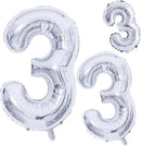 GOER Silver Foil Balloons Number 3,Huge Number Balloons for 3rd 33rd Birthday Party Supplies Anniversary Decorations(3 pcs,42 inch,32 inc,16inch) by TinyTreasures Baby Boutique