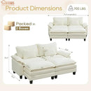 URRED Modular Sectional Sofa Comfy Cloud Couch, Modern Chenille Sofa Sleeper Deep Seat Couches with Ottoman/Pillows for Living Room (White, 82.6''- 2 Ottomans) by CozyNest Decor