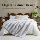 Luxury Faux Fur Blanket - Soft Warm Plush Blankets for Couch Sofa Bed, Fluffy Thick Throws for Bedroom, Office, Living Room, Decorative Reversible, Not Easy to shed - 70"x90", Grey/White by CozyNest Decor