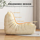 Bean Bag Chair for Adults, Lazy Floor Sofa Couch - Adult Size with Soft Waterproof Fabric for Living Room, Apartments, Reading Corner, Gaming, and Movie Venue (White) by CozyNest Decor