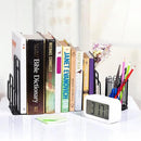 SRIWATANA Book Ends Heavy Duty, Decorative Black Bookends for Shelves, Window Lattice Design by CozyNest Decor