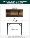Frylr Small Folding Computer Desk – Portable 35.8 Inch Foldable Laptop Table, Collapsible and Compact for Easy Storage and Fast Setup, Lightweight for Small Spaces, Craft and Study Use, Rustic Brown by CozyNest Decor